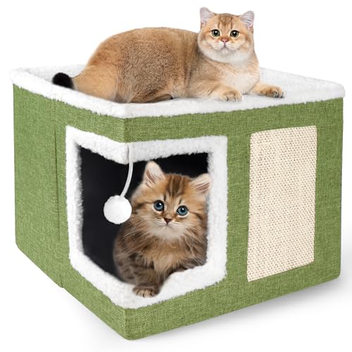 Cat Houses for Indoor Cats (S / Green)