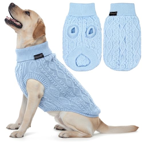 Dog Sweaters Pull Over (XL / Cable Knit Blue)