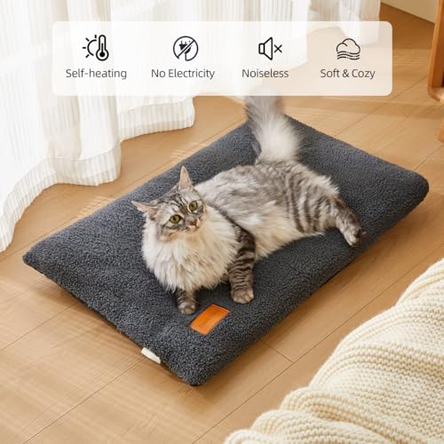 Self Warming Cat Bed Thermal Ultra Soft Cat Mat 29 x 19 in Extra Warm (Dark Gray / 29 x 19 in)