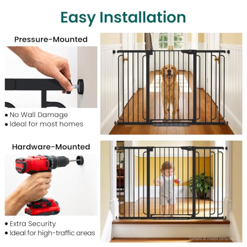 36" Extra Tall Baby Gate (Black / 30.4"-56.8" W x 36" H)