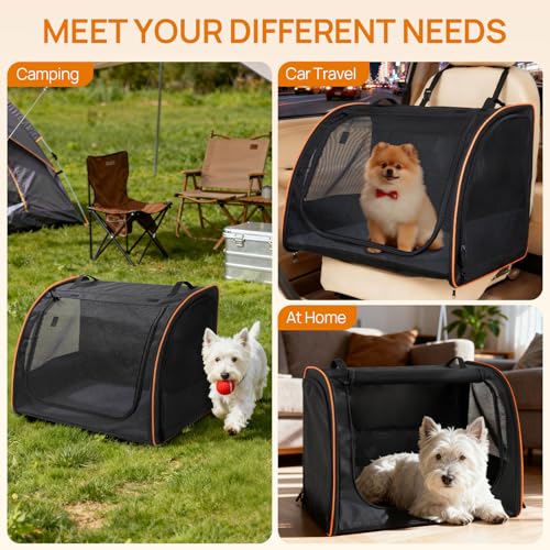 Dog Car Seat Enclosed Carrier for Pets Travel Safety Dog Crate Soft
