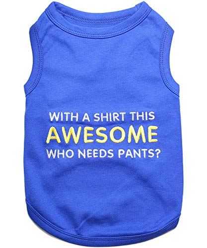 Dog Tshirt Embroidered “ Awesome “ Tank Top (M)