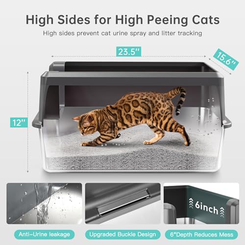 Stainless Steel Cat Litter Box (5 - Dark Gray (Pack of 1))
