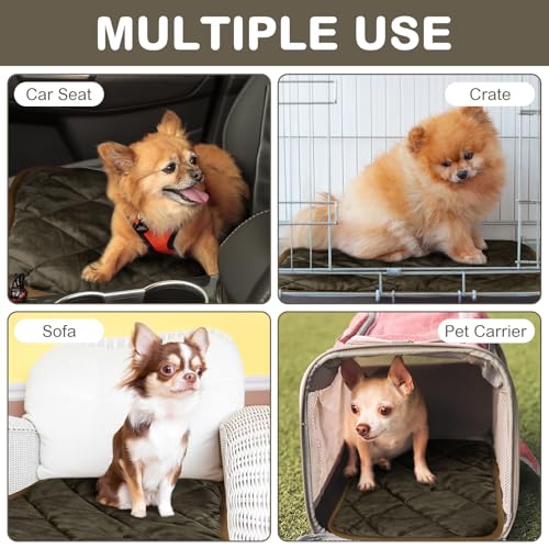 2 Pack Self Heating Cat Mat Self Warming Pet Pads Washable Kennel Mat Dog Crate Pad Reflects Body Heat Non Skid Cat Thermal Pads for Puppy Indoor Outdoor (16 x 20 inches / Brown)