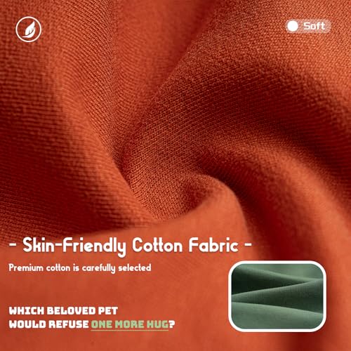 Dog Shirts Soft Cotton Tee Stretchy Clothes (Rust & Mist Green / M-(6~9lb) | Chest(~15.3"))