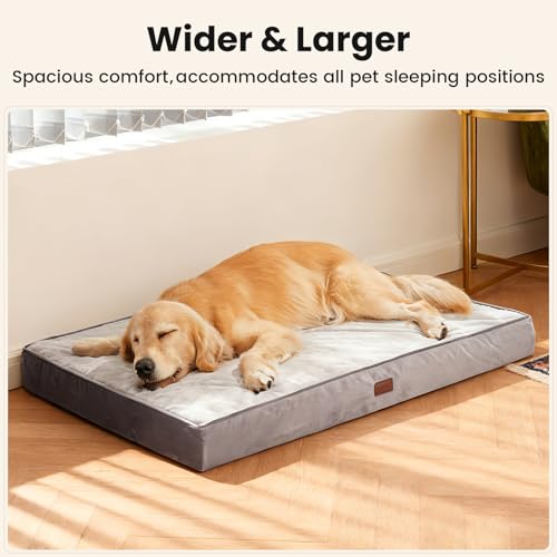 Orthopedic Waterproof Large Dog Bed (44" x 32" x 4" (For Sprawling) / 01-Gray)