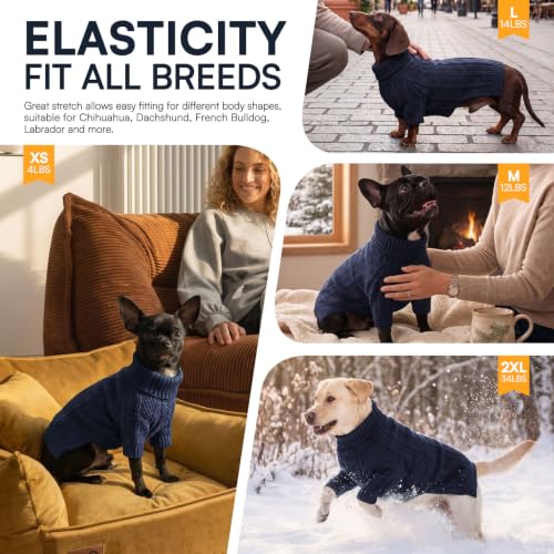 Small Dog Sweaters for Small Dogs Girl Boy (Small / Dark Navy)