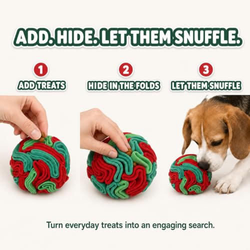 Snuffle Ball for Dogs (Red & Green / Small)