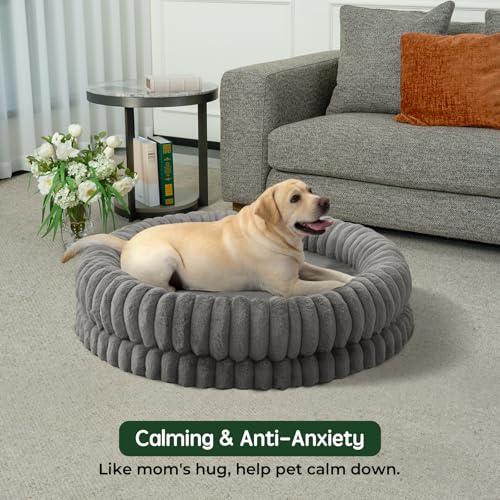 Luxury Donut Dog Bed (43.0"L x 43.0"W x 9.0"Th / Gray)