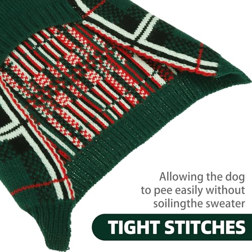Dog Sweaters for Large Medium Small Dogs (XS - Chest 15", Back 10" / Green)