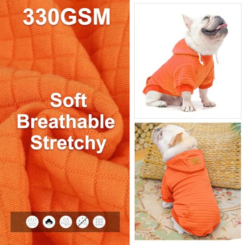 Dog Hoodies Sweater for Large Dogs (Orange / 2XL (Back: 27",Chest: 35.5", Neck: 25"))