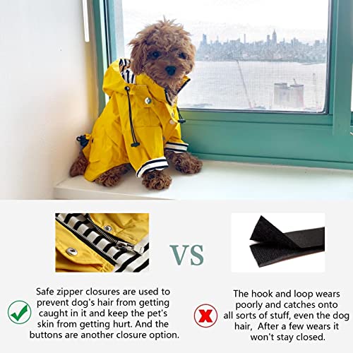 Dog Zip Up Raincoat with Reflective Buttons (X-Large / Black)