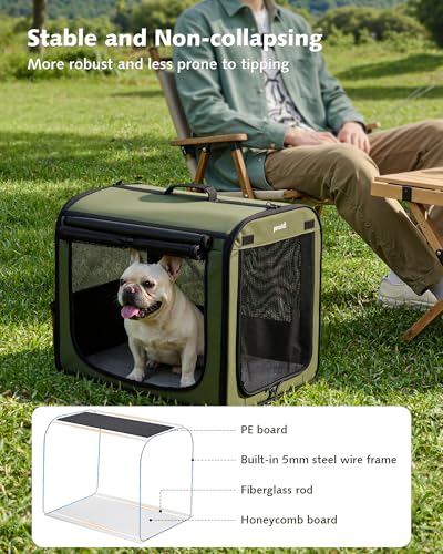 Dog Car Carrier Light Weight 24×17.7×20.5in (Green / 24.0"L x 17.7"W x 20.5"H)