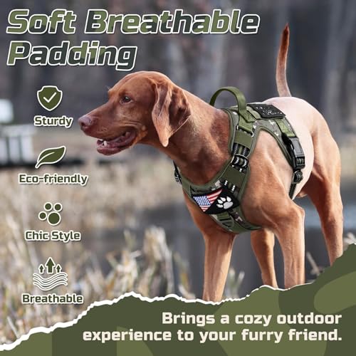 Tactical Dog Harness for X (Green camo / X-Large)