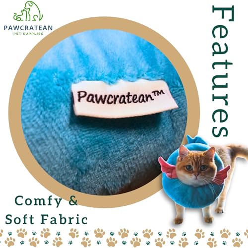 Adjustable Comfy Flower Style Elizabeth Collar for Cats Puppies Soft Recovery Cone Pet Protective Neck Collar (Blue Angel Wing / Small)