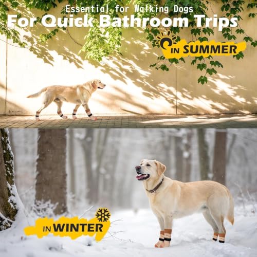 Anti Slip Dog Socks to Prevent Licking Paws for Hot Pavement (Brown / Medium)