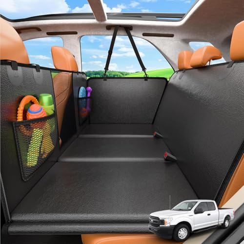 PU Leather Dog Back Seat Extender for Extended Cab Trucks (Matte Black / L - Extended/Double Cab Trucks)