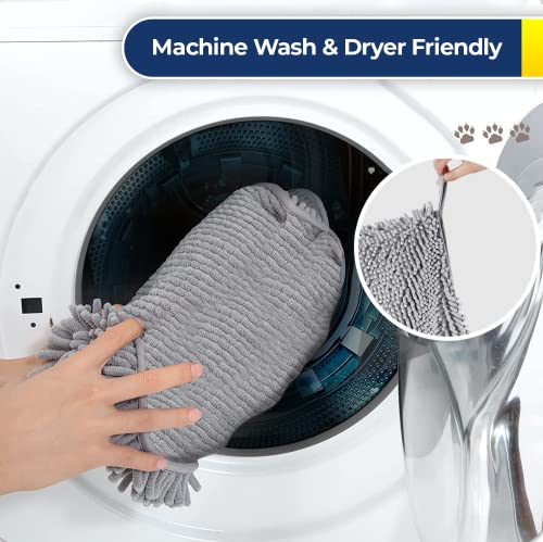Doggy Dryer Highly Absorbent Microfiber Washable Dog Shammy Quick Drying Towel Absorber (13"x31" / Grey)