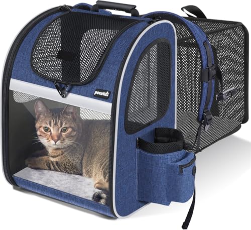 Cat Backpack Visiable (Blue / 12.6"L x 10.2"W x 16.5"H)