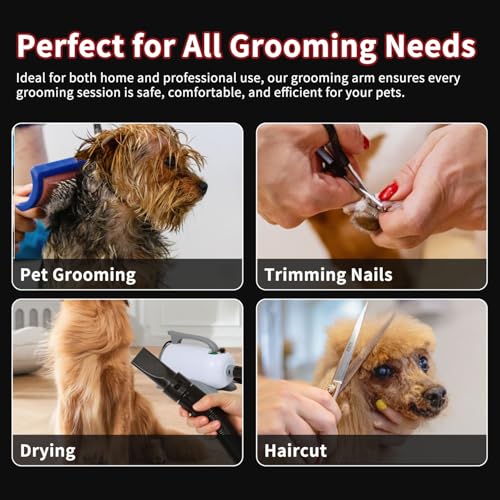 Dog Grooming Table Arm with Hammock (Black)