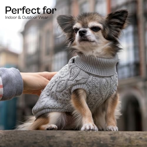 Unisex Dog Sweaters (L / Cable Knit Gray)
