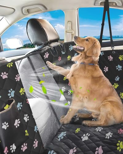 Dog Car Seat Cover (Paw Prints / Standard (53.9*57.9 ))