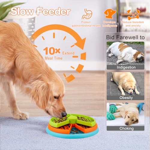 Slow Feeder Dog Bowl (Orange)