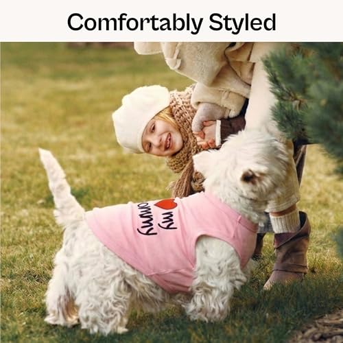 I Love My Mommy Dog Shirt 100% Cotton Shirts for Large Dogs (Large (12-18lbs))