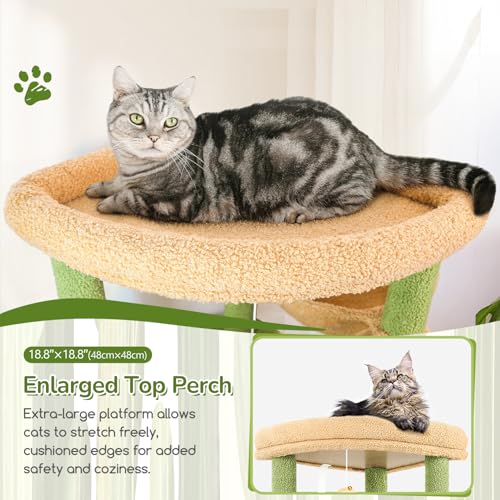74in Cactus Heavy Duty Cat Tree Tower for Indoor Large Cats (Cactus Green / 74inch)
