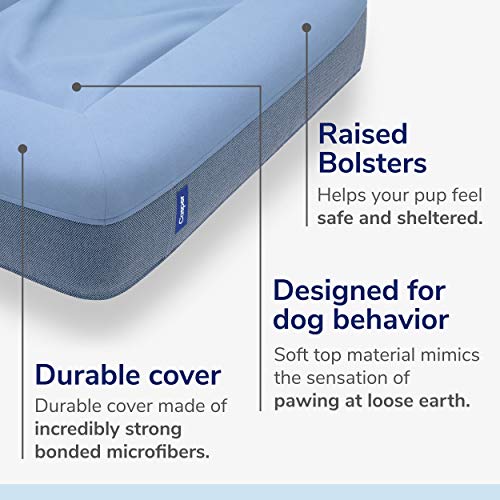 Dog Bed Plush Memory Foam (Blue / Medium)