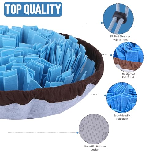 Adjustable Snuffle Mat for Dogs Puzzle Feeder Toy (Blue)