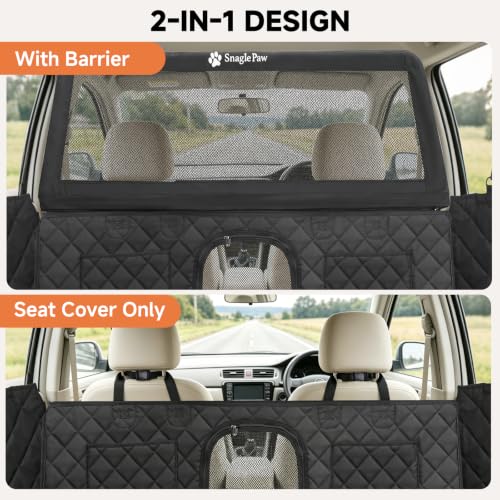 Dog Car Seat Cover & Back Seat Extender (For Car/SUV/Small Truck / black)