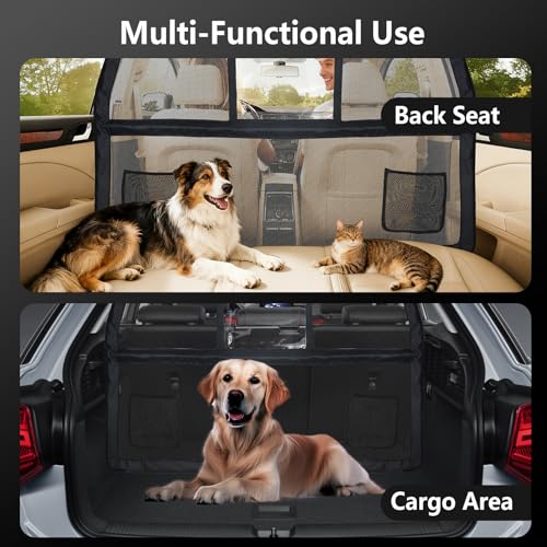 50" Pet Dog Car Barrier with Removable Visual Window (Medium 52"*32")