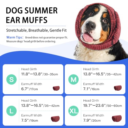 Dog Ear Muffs Noise Protection for Anxiety Relief (Red / Small (Head: 11.8"–13.8"/30-35cm))