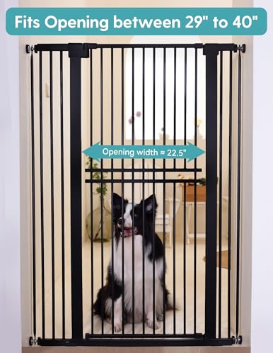 55" Extra Tall Pet Gate (Black - S10 / 55" Tall, 29-40" Wide)
