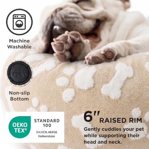 Shown on TV Jacquard Donut Cute Cat Beds Indoor (20.0"L x 20.0"W x 6.0"Th / Sand)