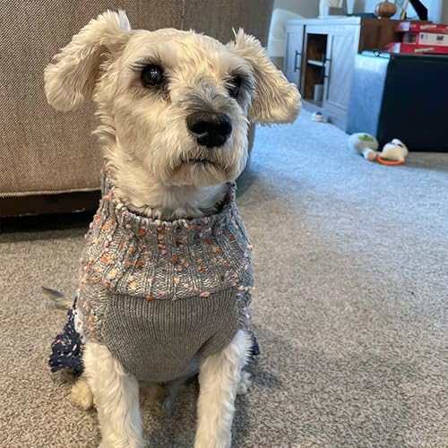 Color Block Dog Sweater for Small Medium Dog Turtleneck Thermal Knit (X-Large (30-42lbs) / 03# Navyblue)