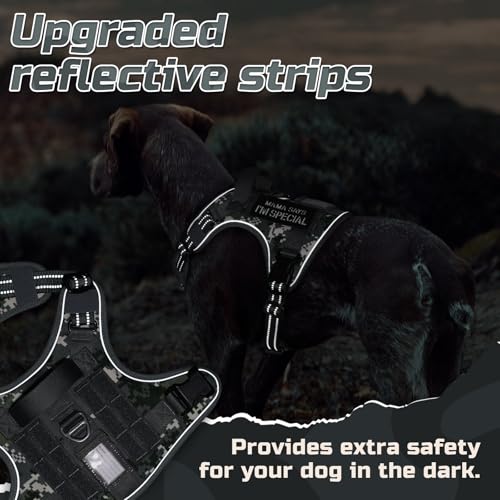 Tactical Dog Harness for Large (Grey Camo / Large)