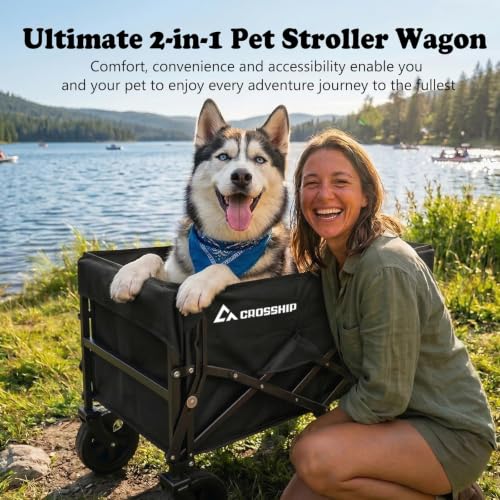 Folding Pet Wagon for Dogs (Large)