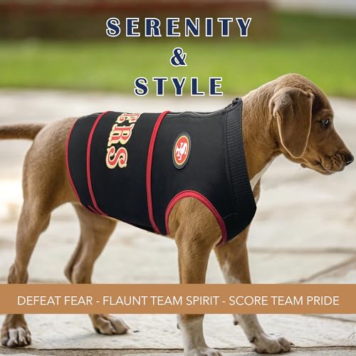 NFL SAN Francisco 49ERS Dog Anxiety Shirt Calming Soothing Solution Vest for Dogs (San Francisco 49ers / Medium)