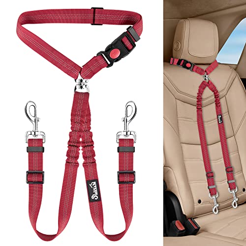 Double Dog Car Seat Belt (Red)
