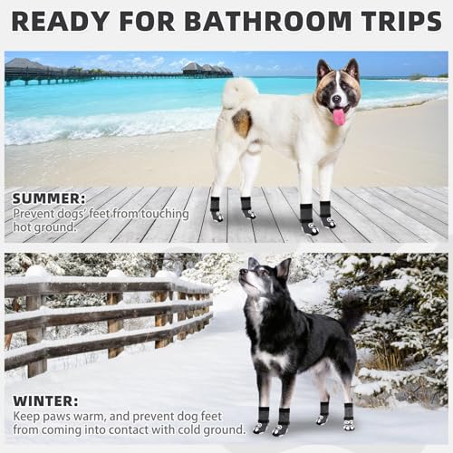 Dog Socks for Hot (Dark Grey / Large(4 Pack))