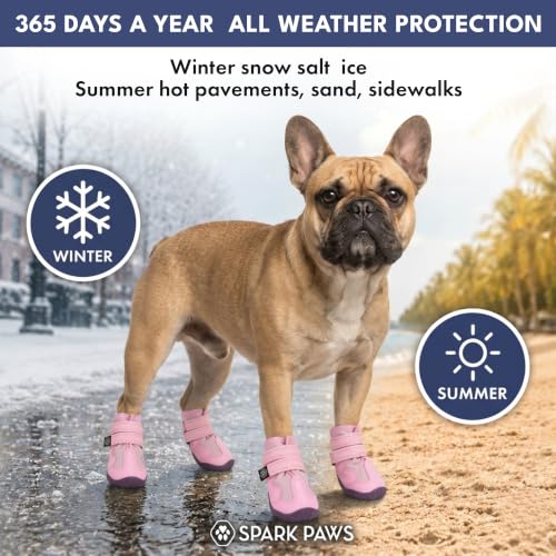 365 Dog Shoes (365 Pink / Size 3: 2"x2.36"(W*L) (Pack of 4))