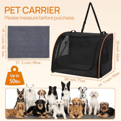 Dog Car Seat Enclosed Carrier for Pets Travel Safety Dog Crate Soft - PetSolution