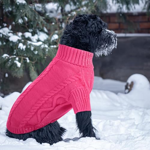 Small Dog Pullover Sweater for Medium Dogs Girl (Medium / Fuchsia)