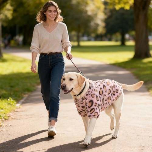 Leopard Print Dog Sweater (Pink / X-Small)