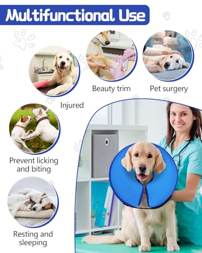 Inflatable Dog Cone (PinkBlue / S(9"-10"))