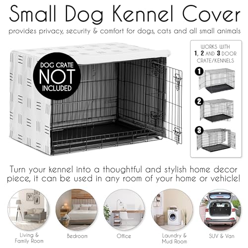 24in. Small Dog Crate Cover (White and Black Hatch / 24.0"L x 18.5"W x 20.0"H)