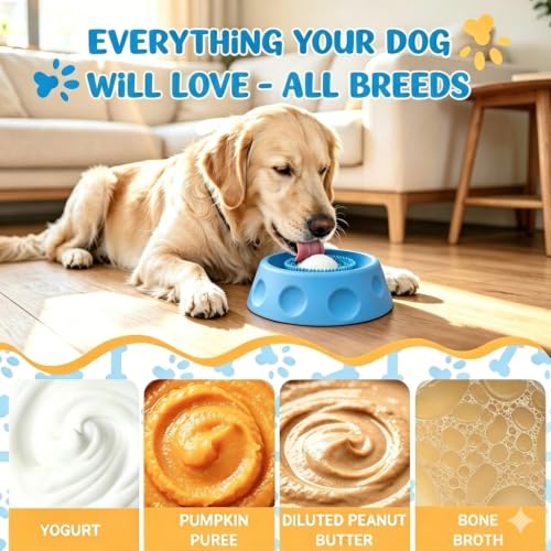 Dog Licking Bowl with Rolling Ball