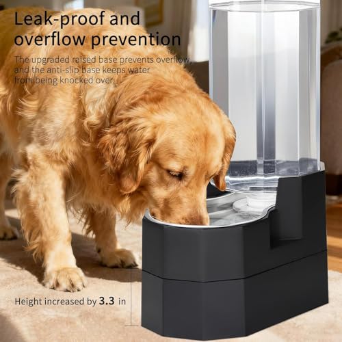 RIZZARI 9L Gravity Dog Water Dispenser (Ebony / 9L Raised)